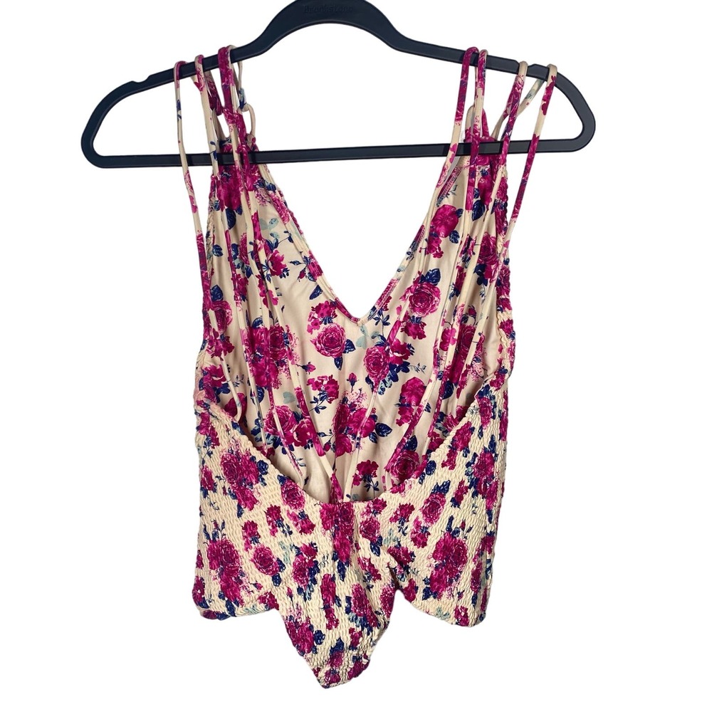 Tori Praver Krishina Floral One Piece Swimsuit Casablanca Pink Green Size Small - Picture 2 of 4